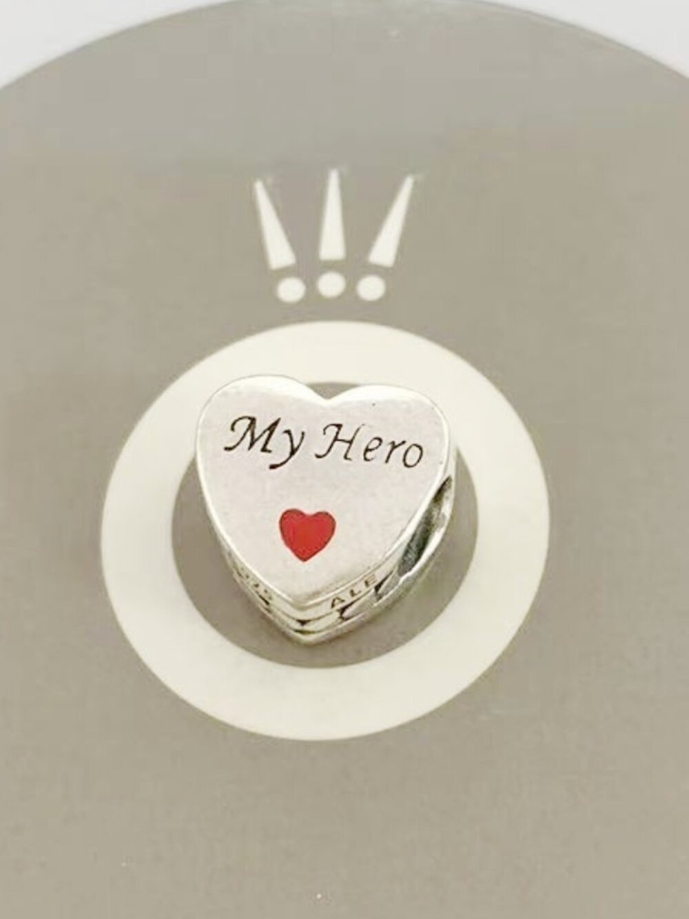 Pandora My Hero Heart Charm , My Hero Charm Heart Bead Charm / Bracelet Charms